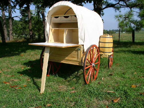 Chuck wagon food cart serving hatch